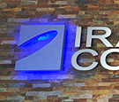 Iradimed Corporation in Melbourne, FL - 2 inch deep back-lit icon and half-inch thick flat-cut letters with brushed aluminum finish