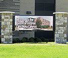 Valencia Community College, Lake Nona Campus. Digital Sign with 12mm LED Message Centers and Masonry Stone Columns