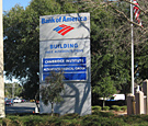 Bank of America Building - Monument sign addition: Removing original narrow pole cover and adding tenant section and base