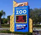 Brevard Zoo Digital Sign in Melbourne, FL. Illuminated Reverse Channel Logo icon, Push-thru main ID and LED Message Center. Contour Channel Sign for Treetop Trek installed later