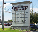 Casselberry Exchange - Monument Sign with open-faced neon channel letters and routed tenant panels
