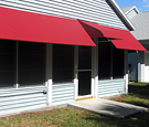 Custom residential awnings designed to fit over existing screened porch area