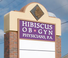 Hibiscus OB-GYN - Monument Sign with brick surround