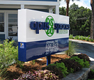 Opus Spaces - Monument Sign with Reverse Channel Letters