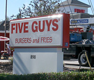 Five Guys, Orange City - Monument Sign