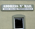 Address'n'Mail - Panned aluminum non-illuminated wall sign