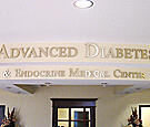 Advanced Diabetes - Flat-cut acrylic lettering with brushed finish metal faces