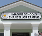 Imagine Schools at Chancellor - Flat-cut dimensional acrylic lettering and logo