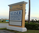 Keiser University: College of Golf, Port St. Lucie - Monument Sign