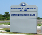 Aviation Commerce Park at Melbourne International Airport - Internally Illuminated Monument Sign with routed and backed decoration