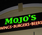 Mojo's Wings, Burgers & Beer - Channel Letters on Wireway
