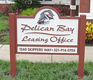 Pelican Bay Apartments Leasing Office - Routed Monument Sign and Guest Parking Sign