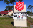 Salvation Army - Monument Sign with Readerbaord and LED-Illuminated Main ID - Part of a campus-wide sign package