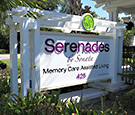 Serenades - by Sonata Memory Care Longwood, FL internally illuminated monument sign with push-through acryclic decoration. Decorative aluminum trellis work to complement the features of the location.