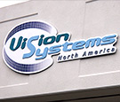 Vision Systems Melbourne, FL Branch - Routed PVC letters on Aluminum backer with UV protected digitally printed graphic curves