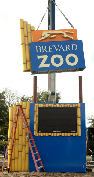 Brevard Zoo's Sign installed by our skilled installers
